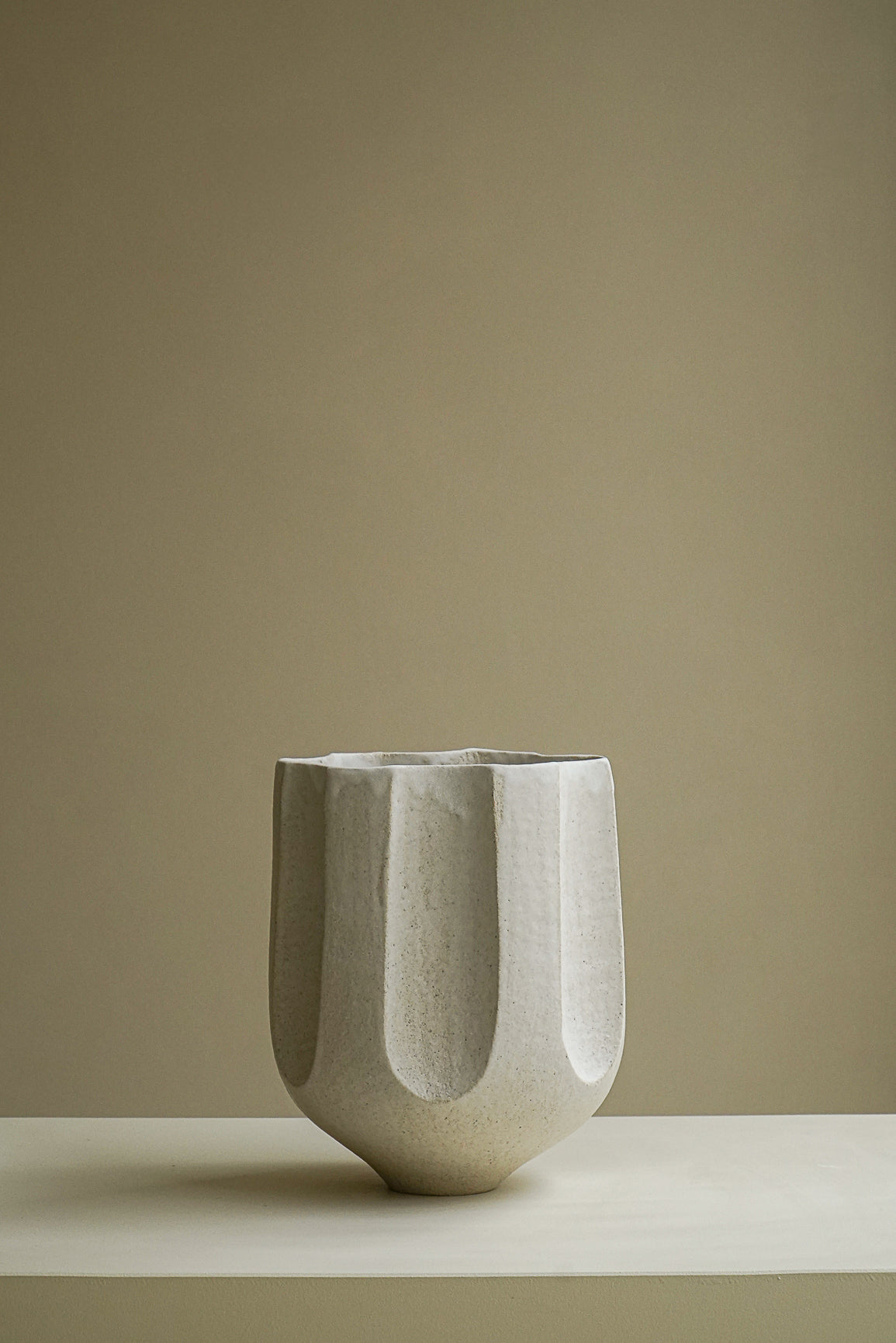 Multifaceted Satin Enamel Vase