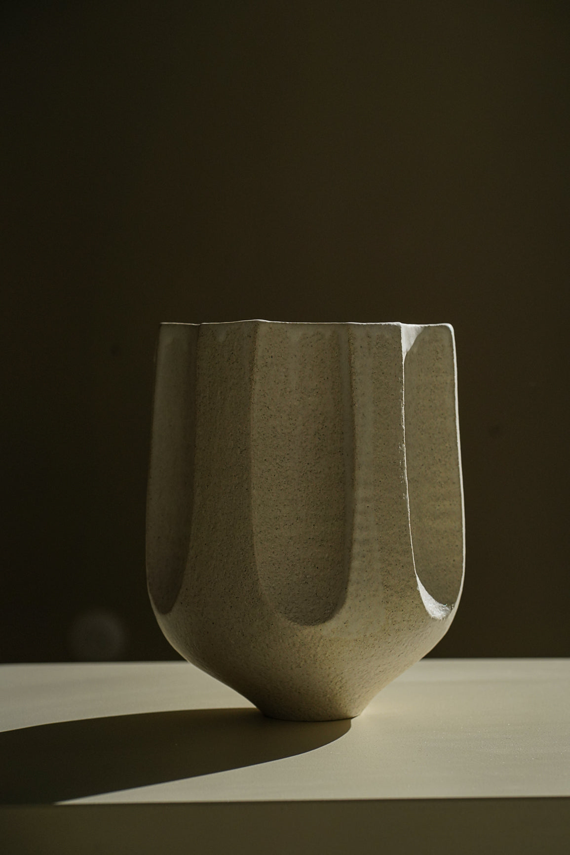 Multifaceted Satin Enamel Vase