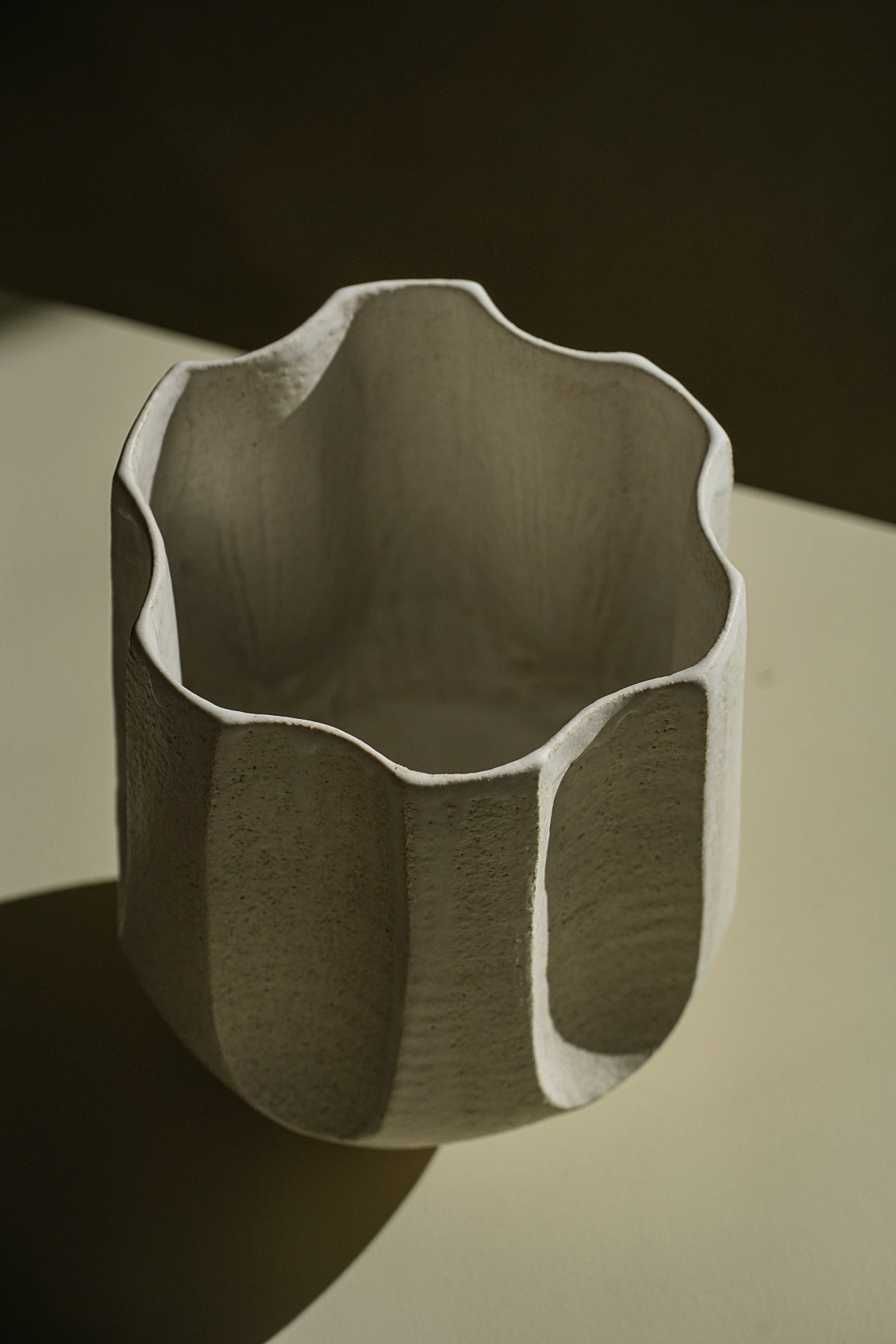 Multifaceted Satin Enamel Vase