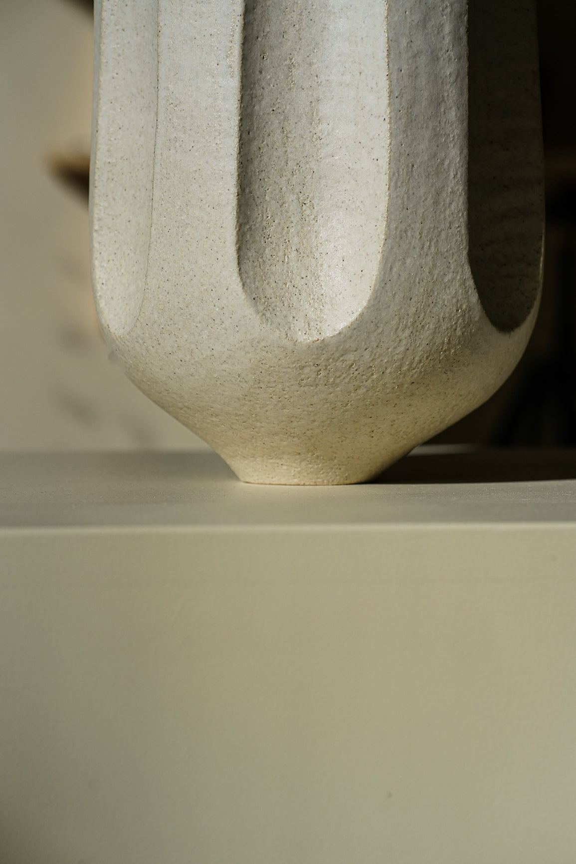 Multifaceted Satin Enamel Vase