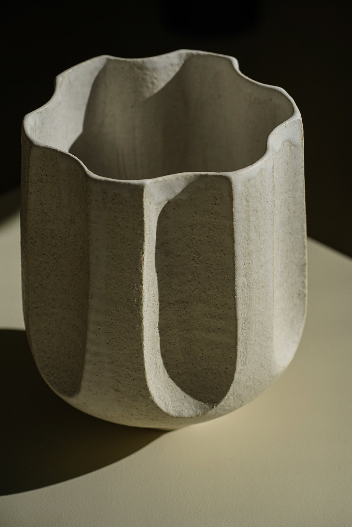 Multifaceted Satin Enamel Vase