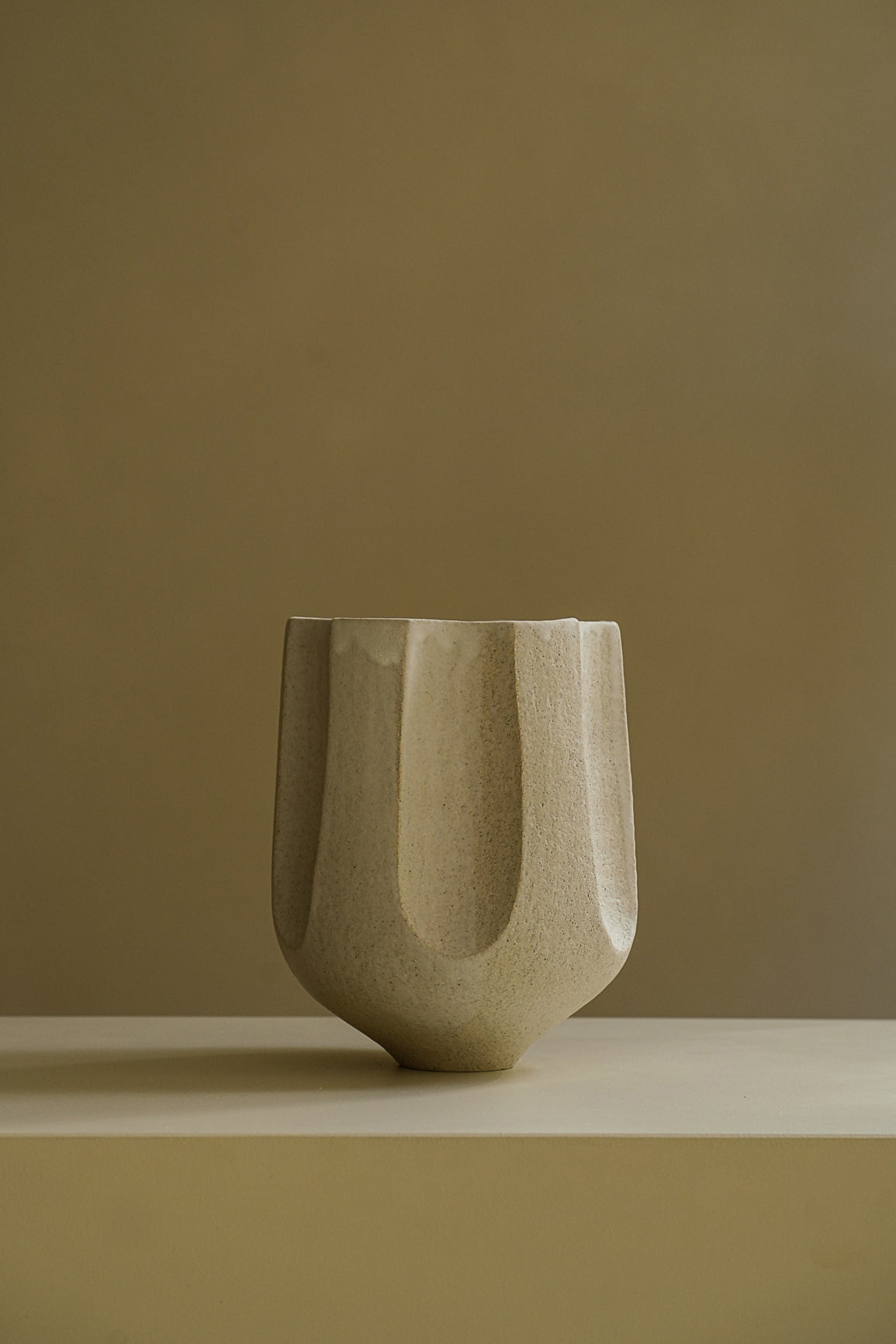 Multifaceted Satin Enamel Vase