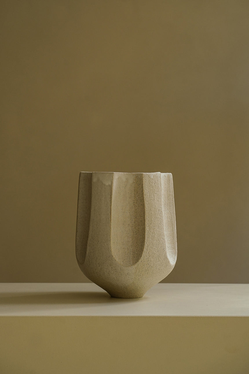Multifaceted Satin Enamel Vase