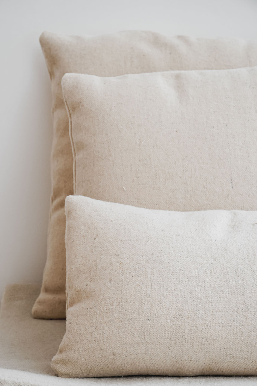 Ecru “wool cloth” cushion