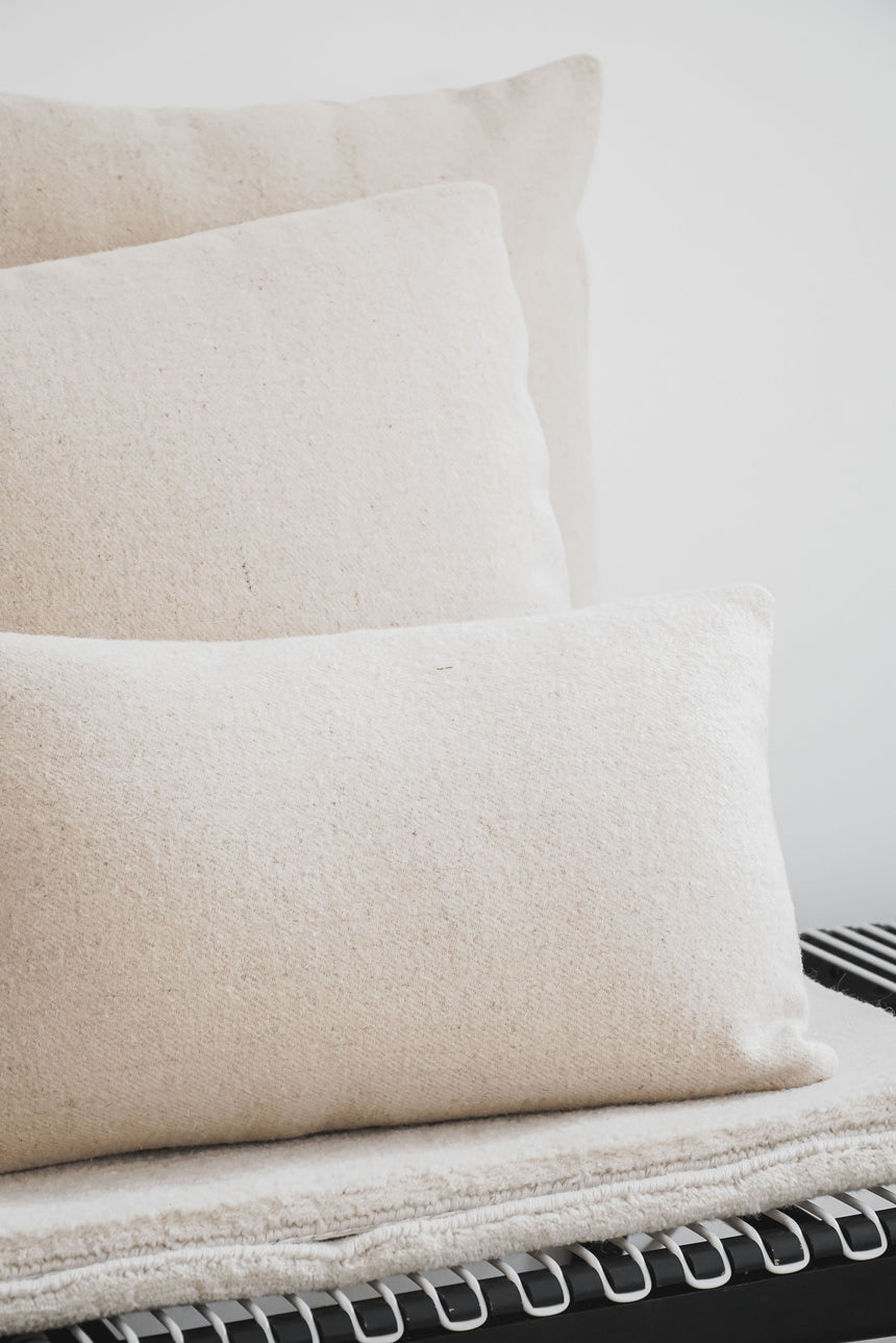 Ecru “wool cloth” cushion